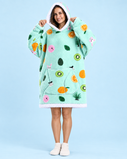 Cuddle Cloud Sherpa Hoodie - Bunny Brunch, Short