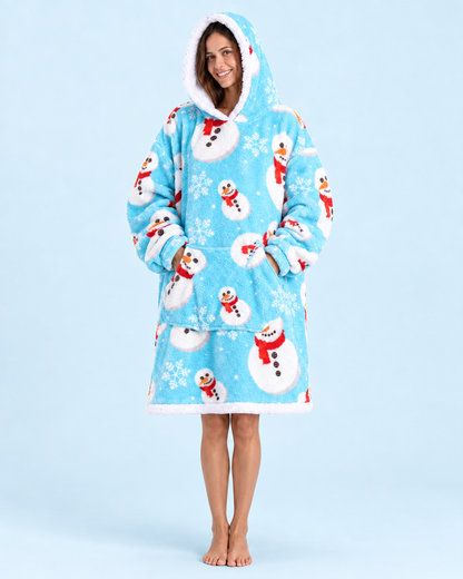 Cuddle Cloud Sherpa Hoodie - Frosty Skies, Short