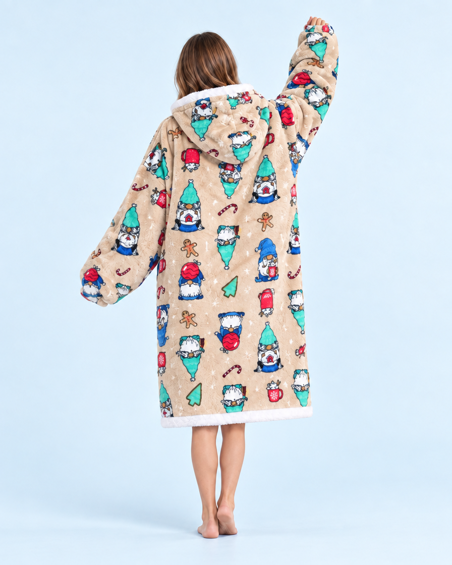 Cuddle Cloud Sherpa Hoodie - Gnome Sweet Gnome, Short