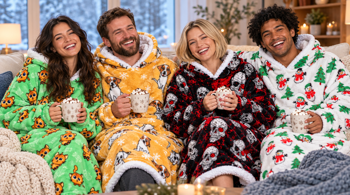 Cuddle Cloud hoodies on the couch