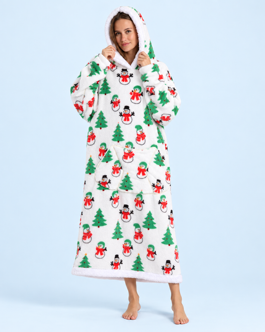 Cuddle Cloud Sherpa Hoodie - Snow Globe, Long