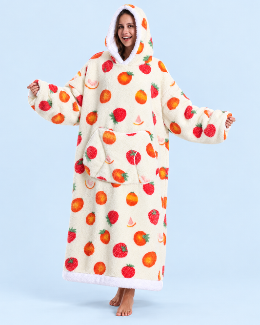 Cuddle Cloud Sherpa Hoodie - Fruit Punch Party, Long