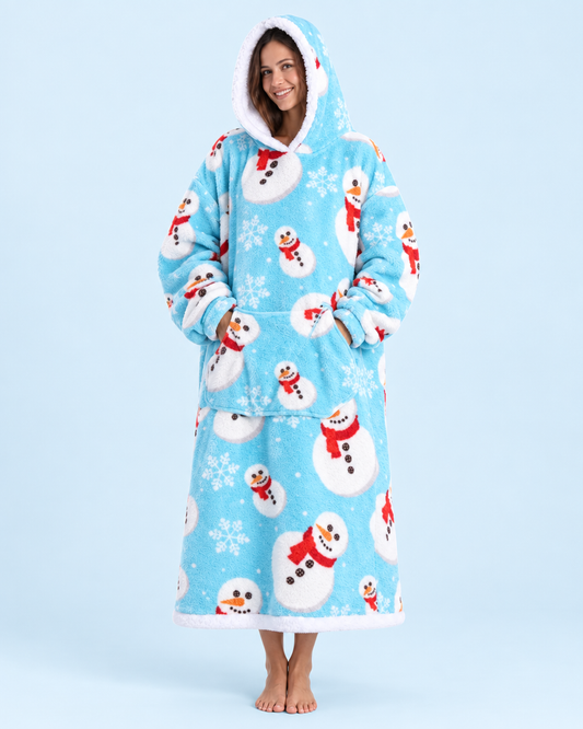 Cuddle Cloud Sherpa Hoodie - Frosty Skies, Long