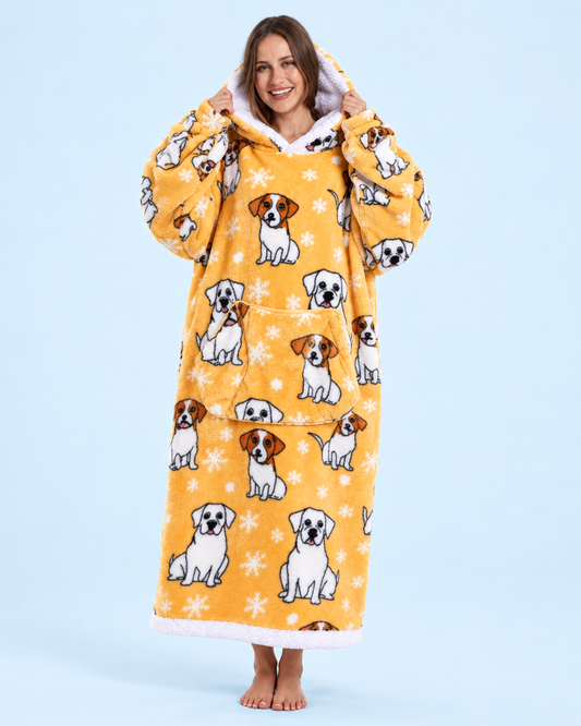 Cuddle Cloud Sherpa Hoodie - Puppy Sunshine, Long