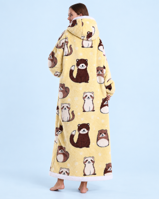 Cuddle Cloud Sherpa Hoodie - Ferret Lemonade, Long