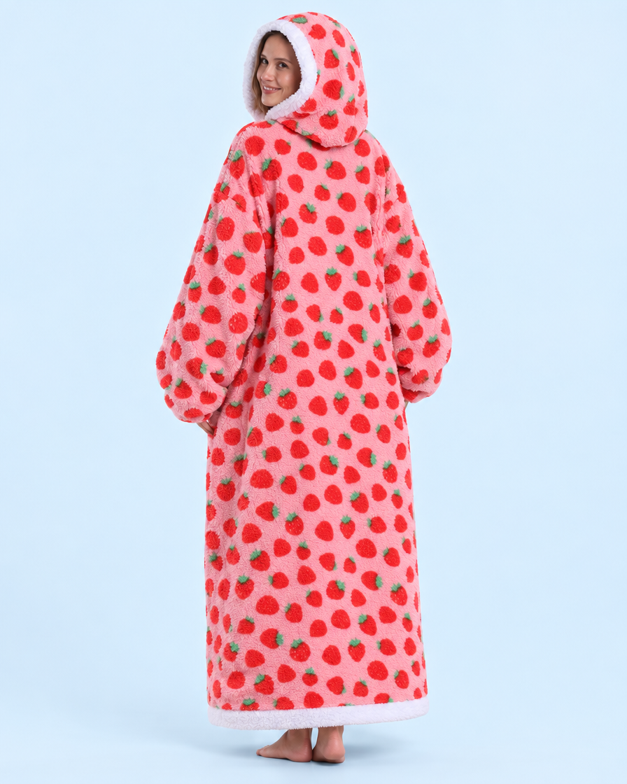 Cuddle Cloud Sherpa Hoodie - Berry Sweet, Long