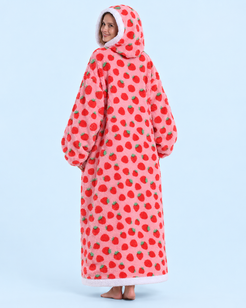 Cuddle Cloud Sherpa Hoodie - Berry Sweet, Long