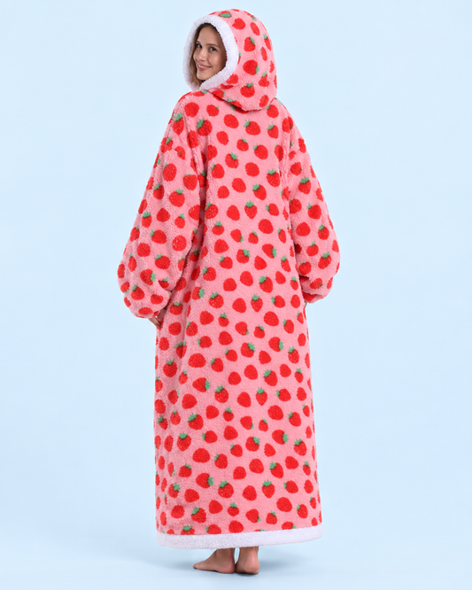 Cuddle Cloud Sherpa Hoodie - Berry Sweet, Long