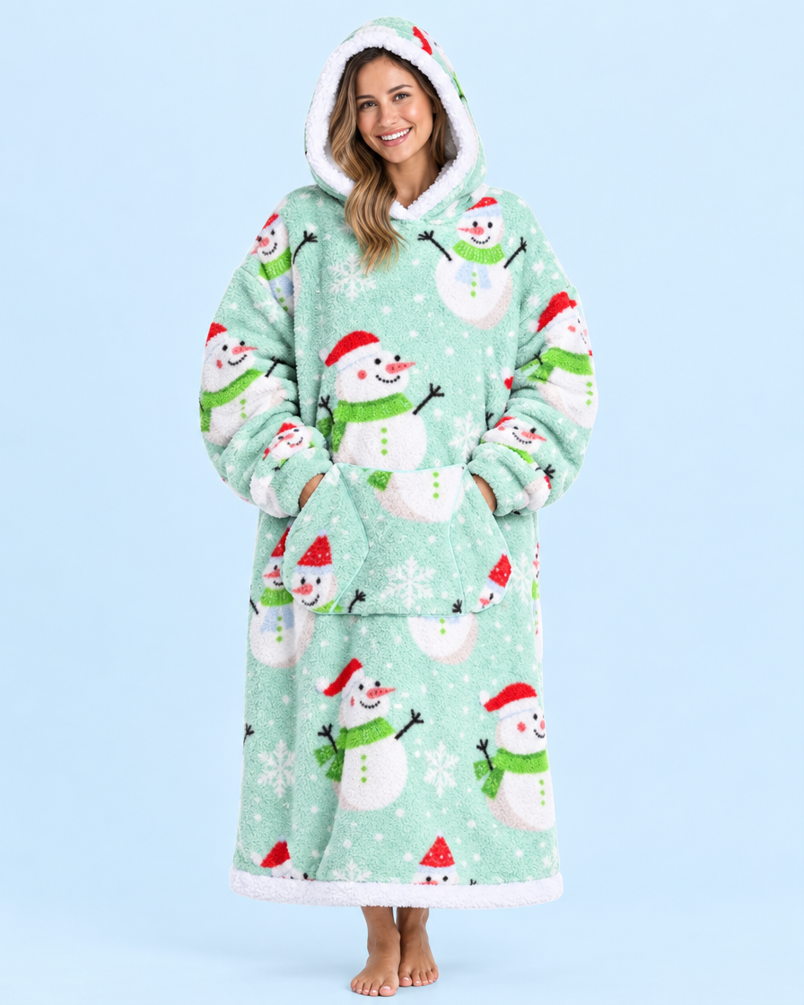 Cuddle Cloud Sherpa Hoodie - Snow Much Fun, Long - front