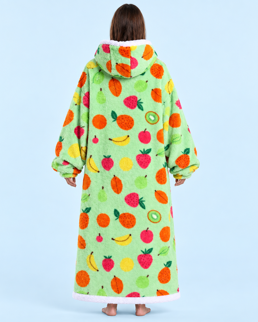 Cuddle Cloud Sherpa Hoodie - Tutti Frutti, Long - back