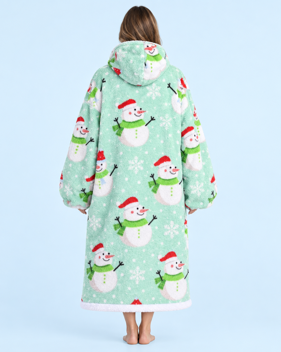 Cuddle Cloud Sherpa Hoodie - Snow Much Fun, Long - back