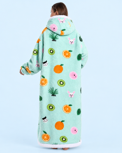 Cuddle Cloud Sherpa Hoodie - Bunny Brunch, Long - back