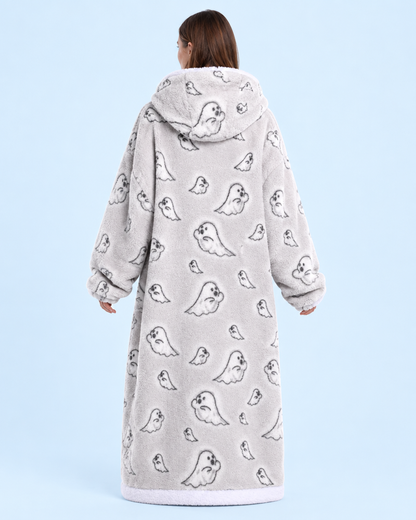 Cuddle Cloud Sherpa Hoodie - Boo Crew, Long - back