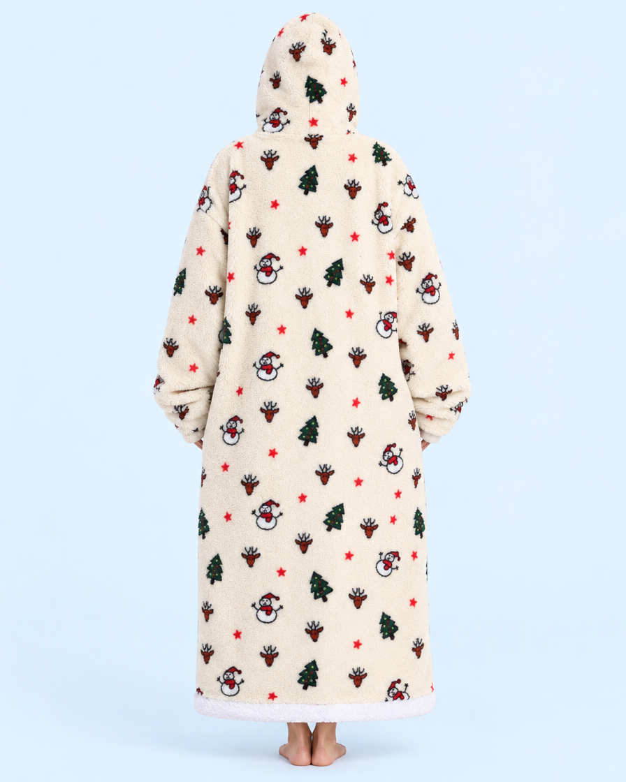 Cuddle Cloud Sherpa Hoodie - Merry & Bright, Long - back