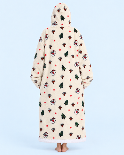 Cuddle Cloud Sherpa Hoodie - Merry & Bright, Long - back