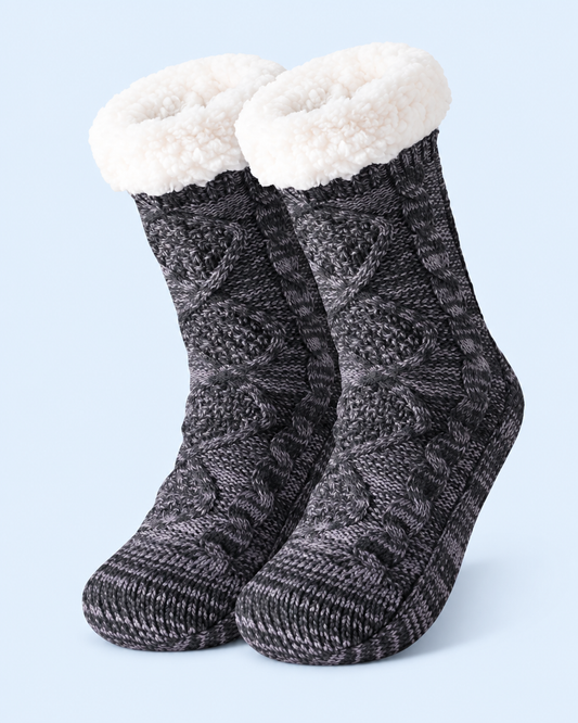 Cuddle Cloud Slipper Socks - Charcoal