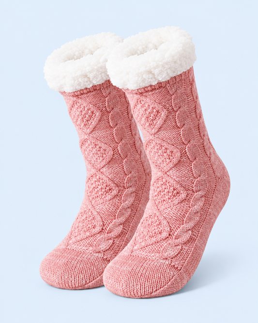 Cuddle Cloud Slipper Socks - Pink