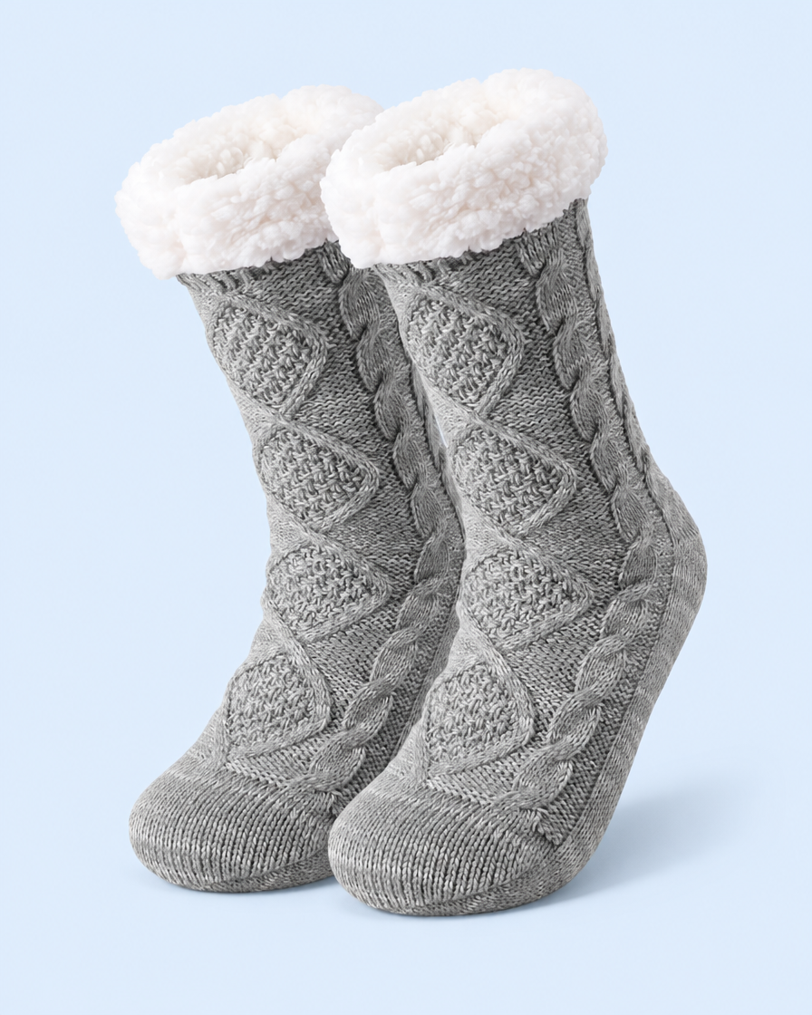 Cuddle Cloud Slipper Socks - Gray