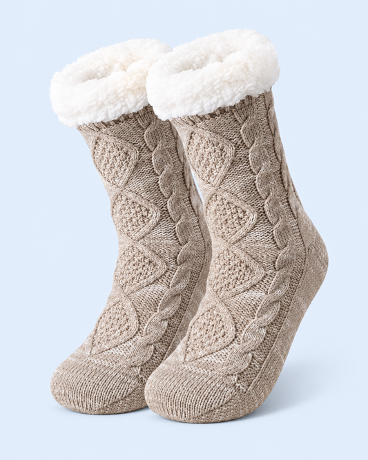 Cuddle Cloud Slipper Socks - Beige