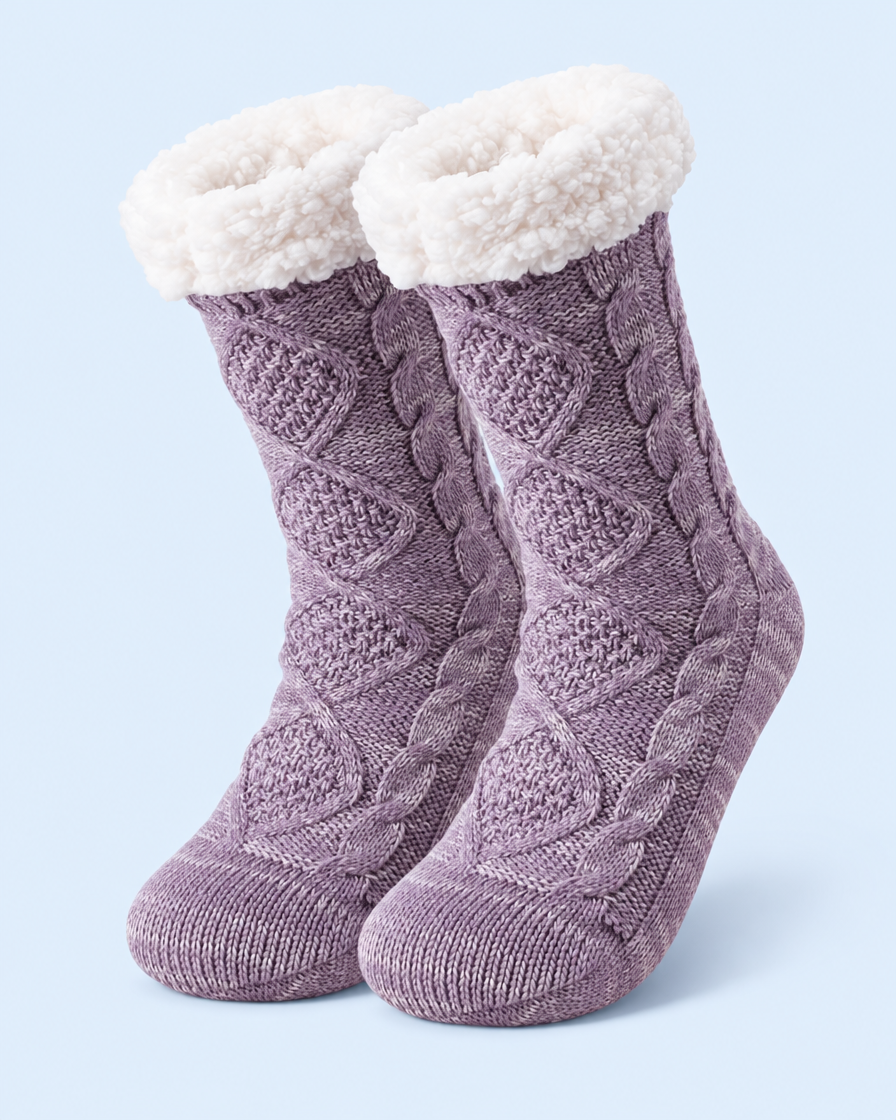 Cuddle Cloud Slipper Socks - Purple