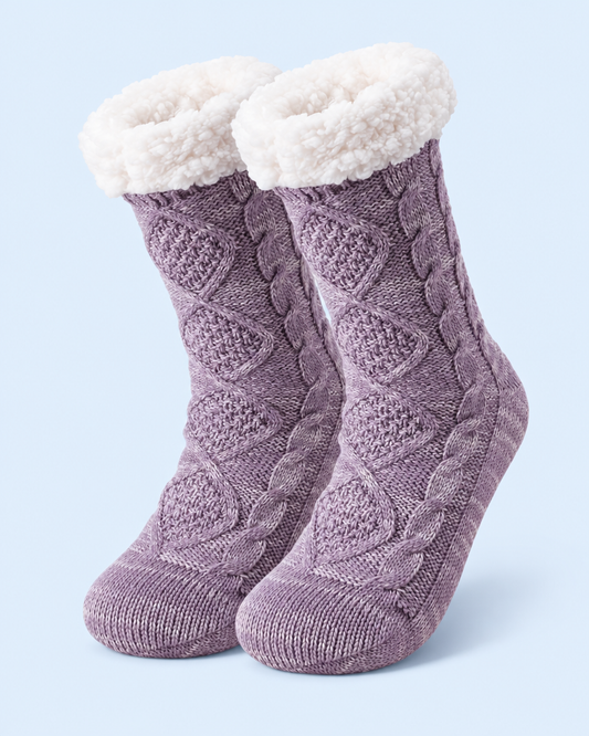 Cuddle Cloud Slipper Socks - Purple