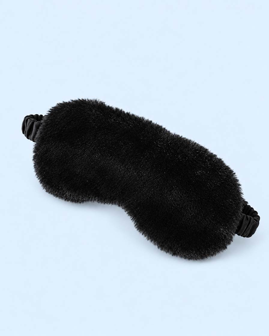 Cuddle Cloud Plush Sleep Mask - Black