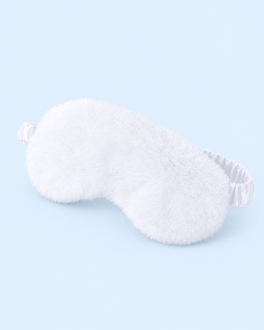 Cuddle Cloud Plush Sleep Mask - White
