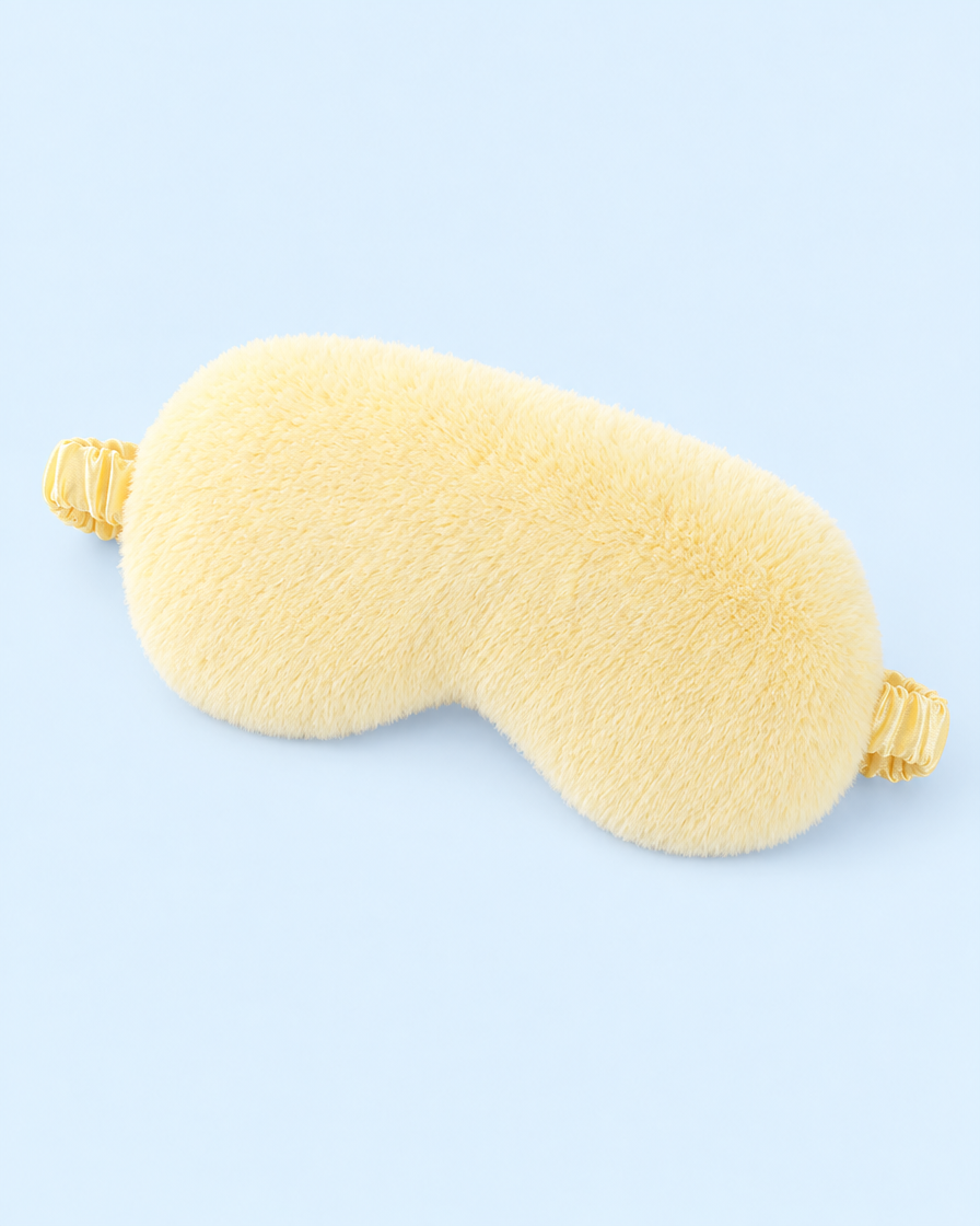 Cuddle Cloud Plush Sleep Mask - Light Yellow