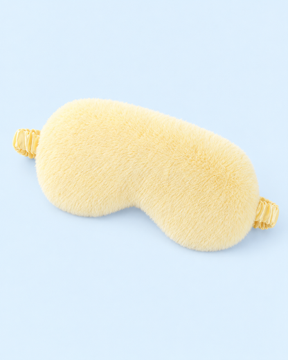 Cuddle Cloud Plush Sleep Mask - Light Yellow