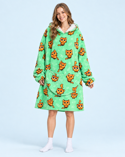 Cuddle Cloud Sherpa Hoodie - Kitten Kisses, Short