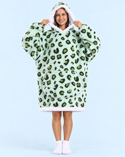 Cuddle Cloud Sherpa Hoodie - Mint Wild, Short
