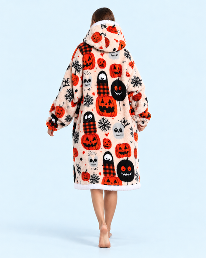 Cuddle Cloud Sherpa Hoodie - Pumpkin Spice Squad, Short