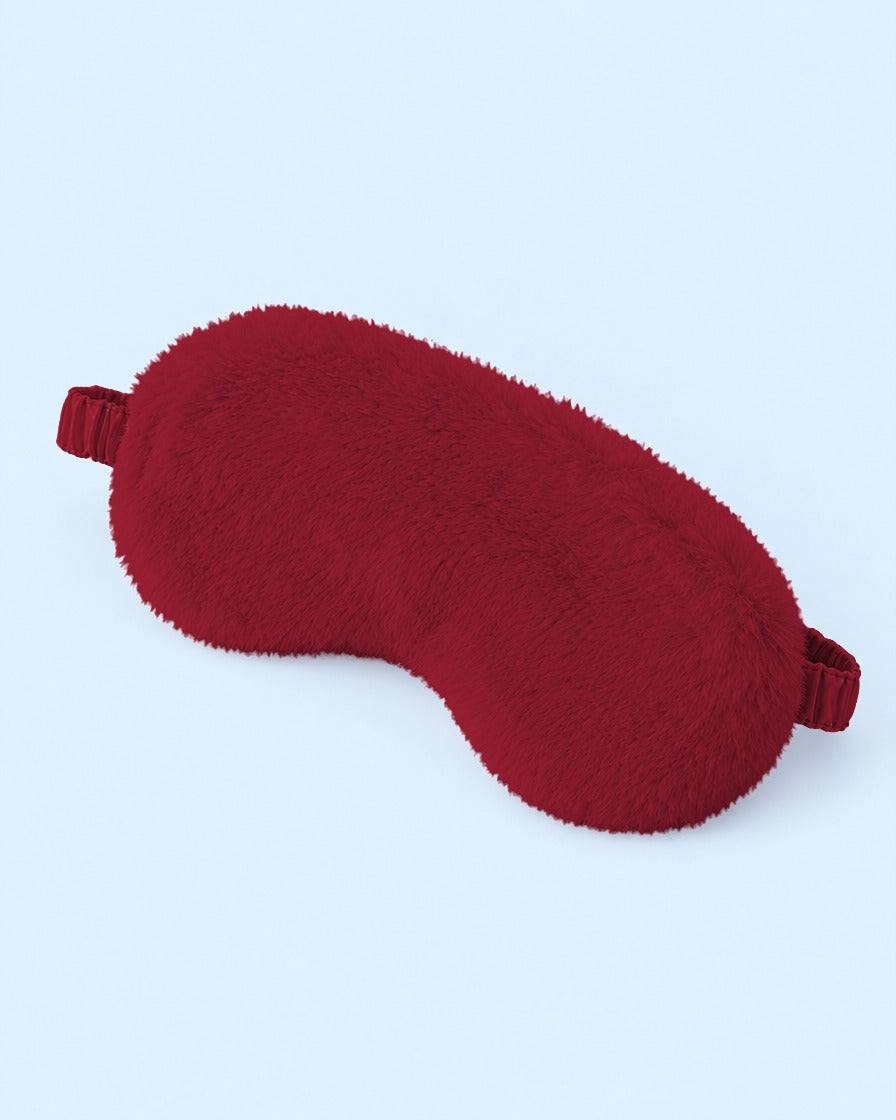 Cuddle Cloud Plush Sleep Mask - Burgundy